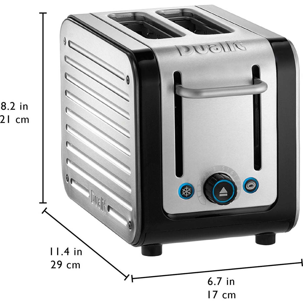 Dualit Architect 26505 2 Slice Toaster - Black - Brushed Steel