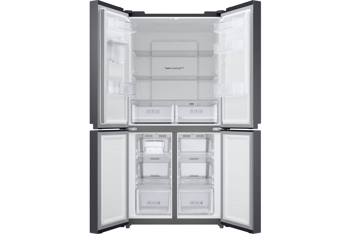 Samsung RF48A401EB4 Non-Plumbed Total No Frost American Fridge Freezer - Gentle Black Matt - E Rated