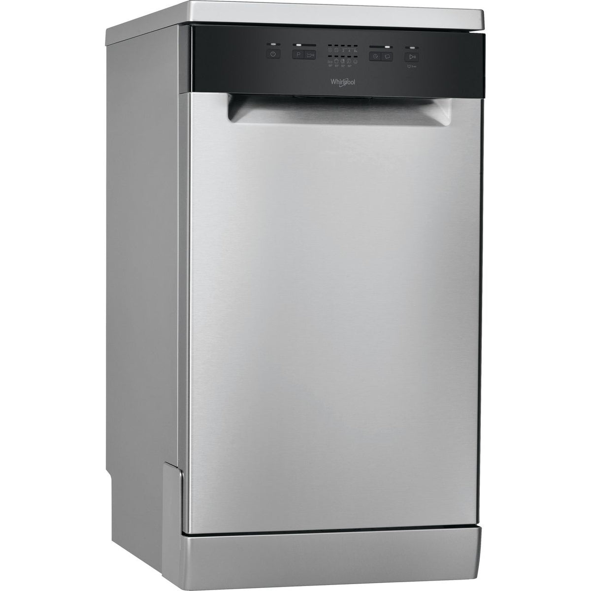 Whirlpool WF9E2B19XUK Slimline Dishwasher - Stainless Steel - Black - F Rated