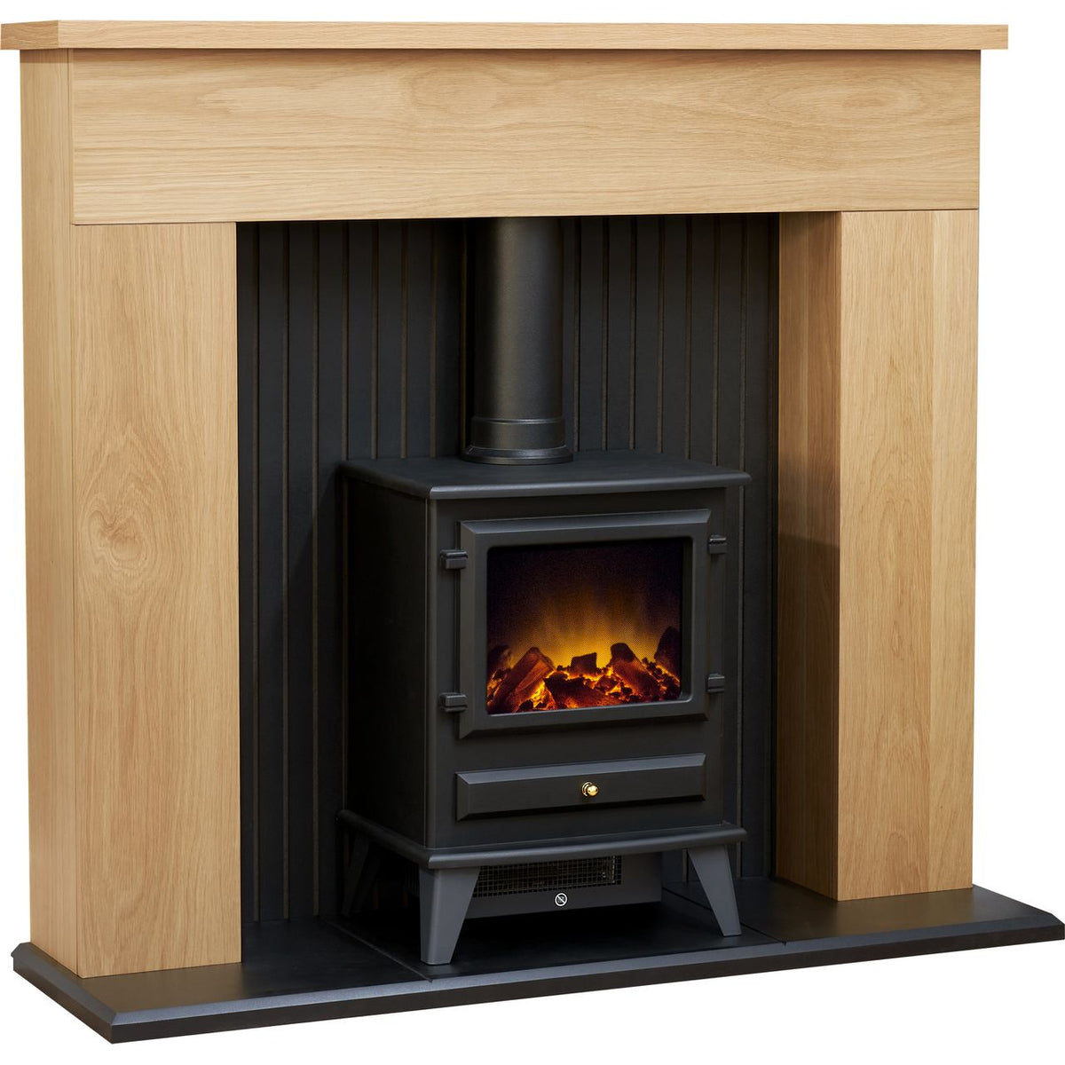 Adam Fires Innsbruck 25941 Log Effect Electric Stove - Oak