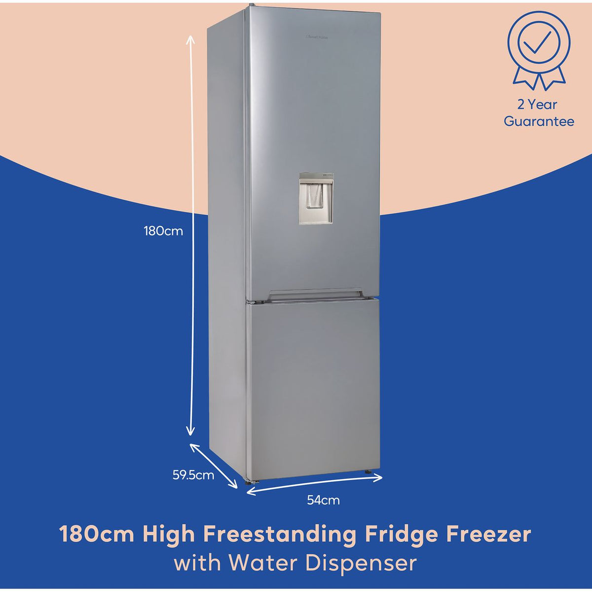 Russell Hobbs RH180FFFF55S-WD 70-30 Frost Free Fridge Freezer - Silver - F Rated