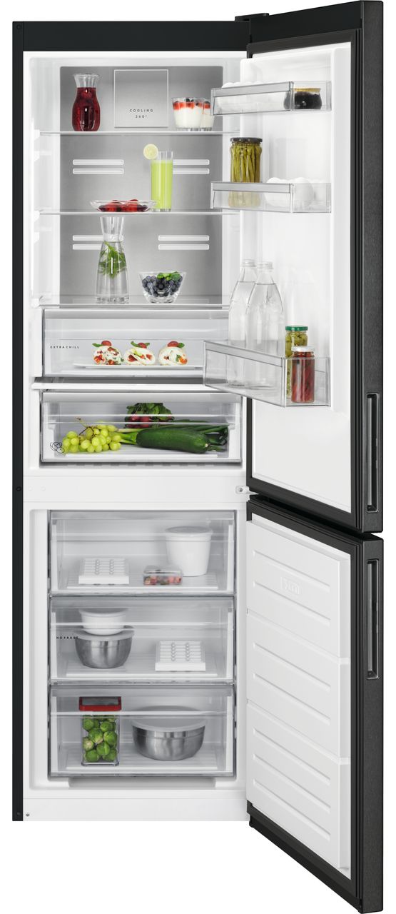 AEG 7000 UltraFresh+ RCB732E3MB 70-30 Total No Frost Fridge Freezer - Black - Stainless Steel - E Rated