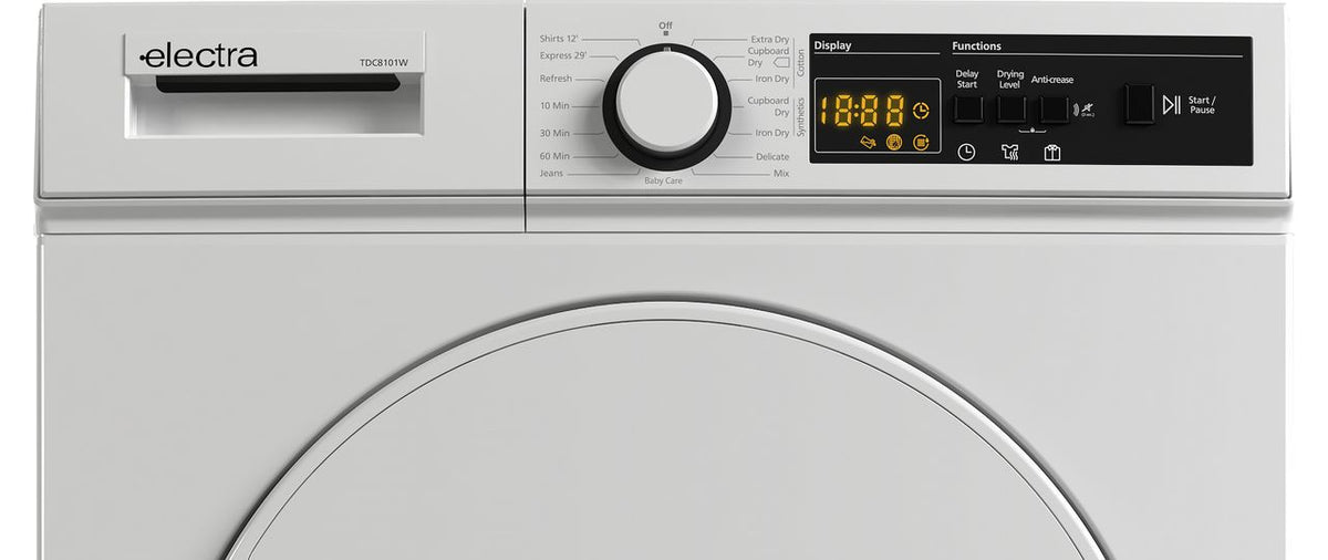 Electra TDC8101W 8Kg Condenser Tumble Dryer - White - B Rated