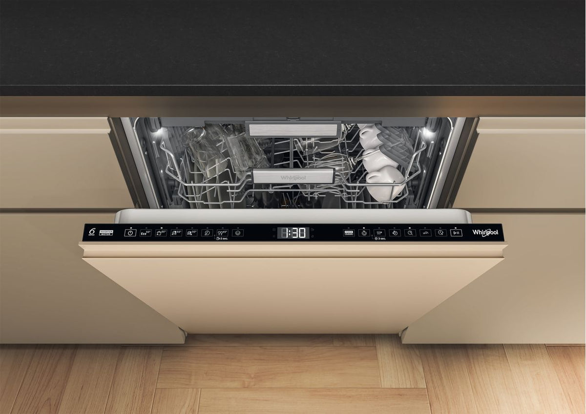 Whirlpool W7IHT40TSUK Fully Integrated Standard Dishwasher - Black Control Panel - C Rated