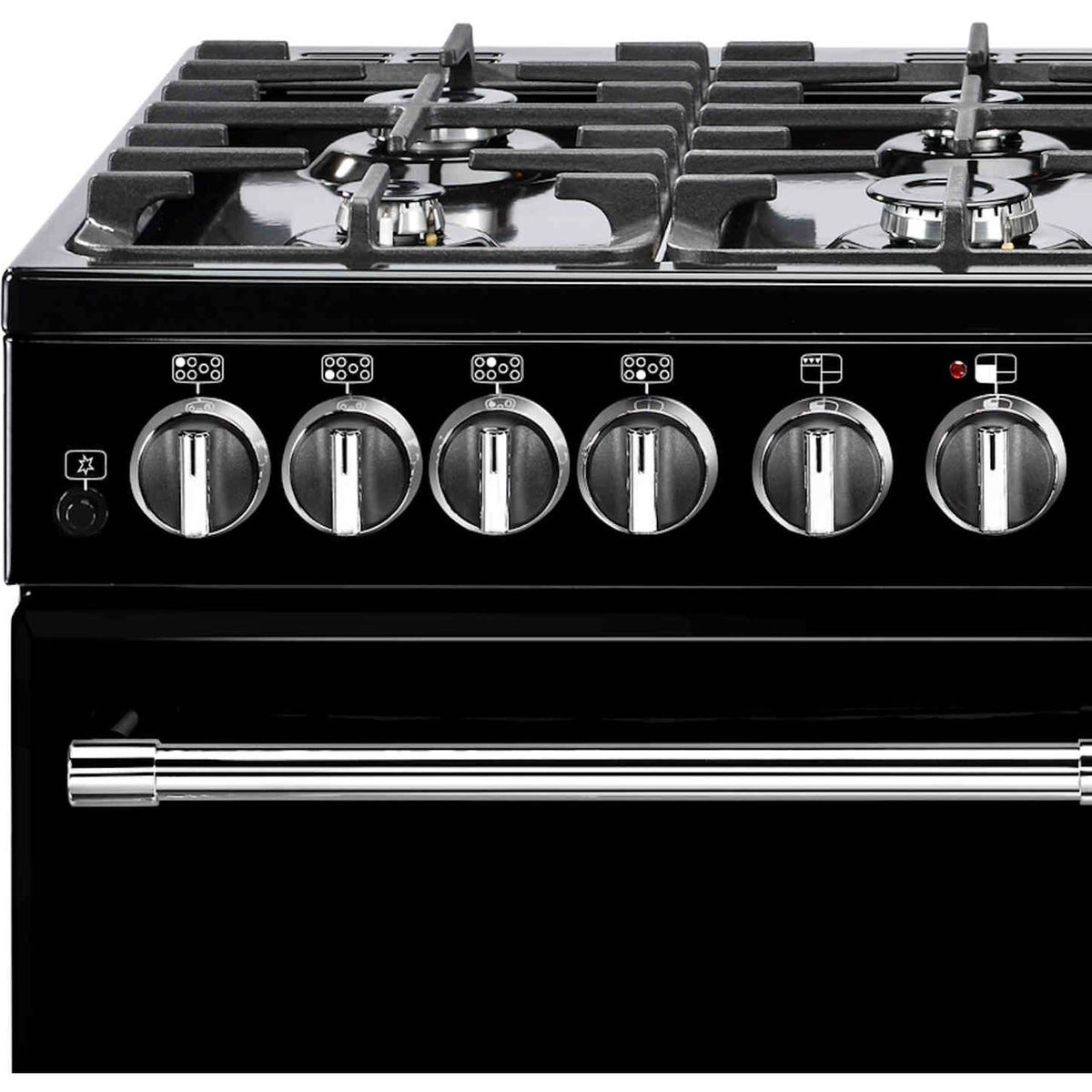 Belling Farmhouse100DF 100cm Dual Fuel Range Cooker - Black - A-A Rated