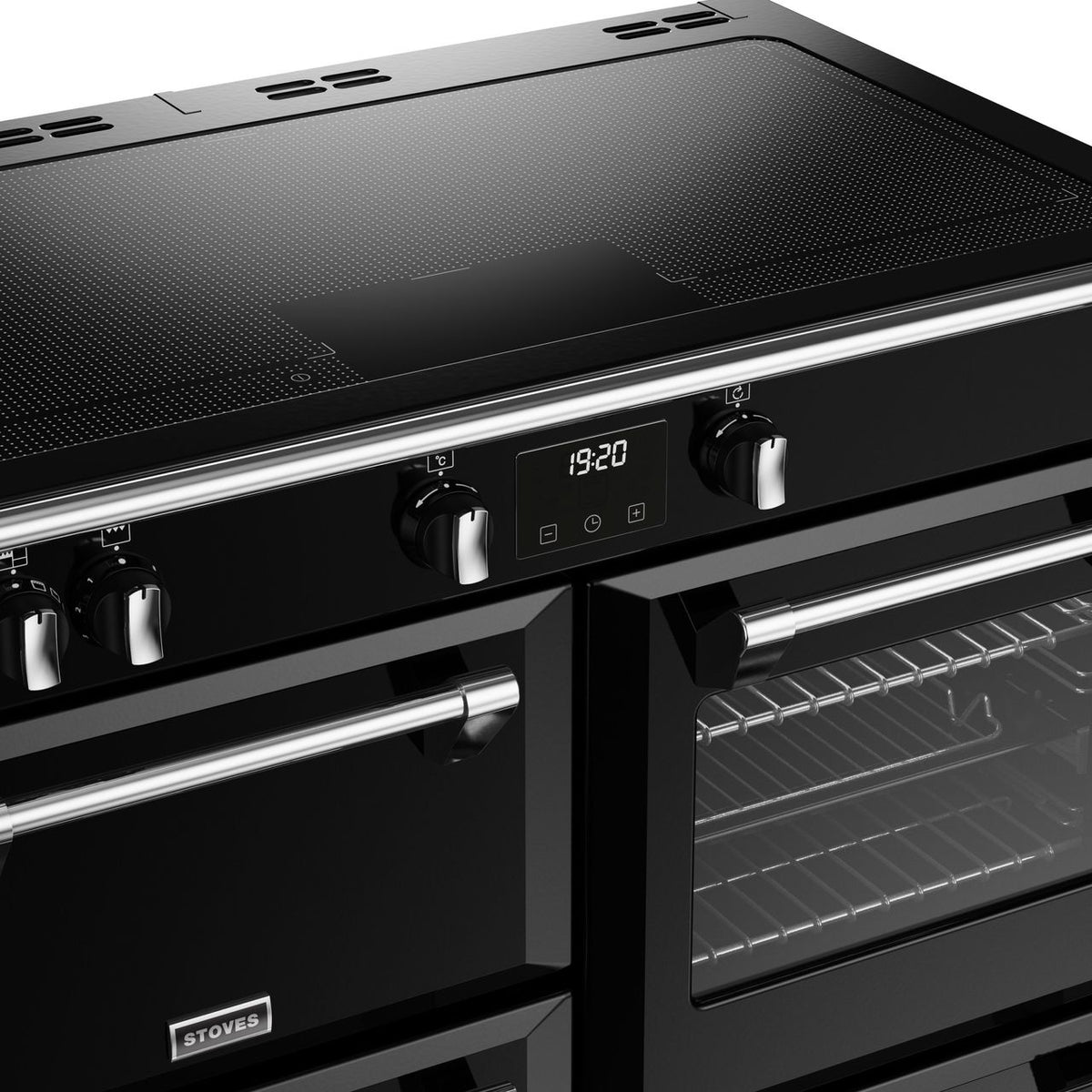 Stoves Richmond Deluxe ST DX RICH D1000Ei ZLS BK 100cm Electric Range Cooker with Induction Hob - Black - A Rated