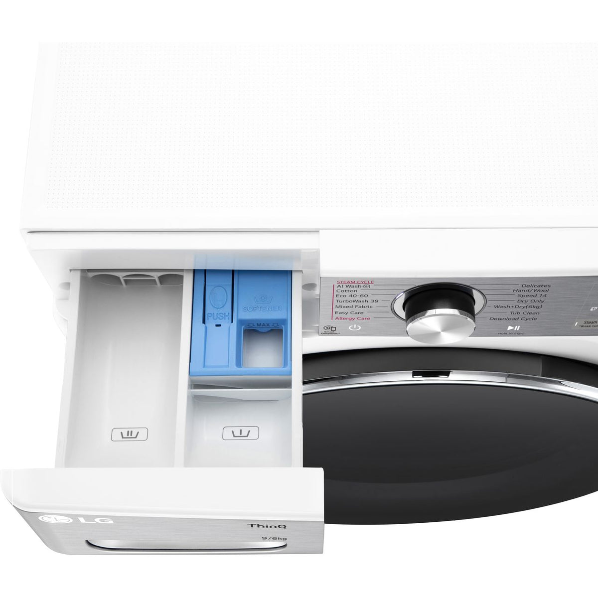 LG FWY996WCTN4 Wifi Connected 9Kg - 6Kg Washer Dryer with 1400 rpm - White - D Rated