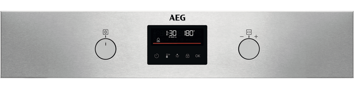 AEG Steambake BPS355061M Built In Electric Single Oven with Pyrolytic Cleaning - Stainless Steel - A+ Rated