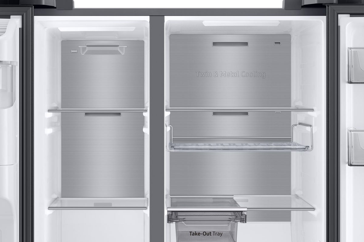 Samsung Series 8 RS68CG885EB1 Wifi Connected Plumbed Total No Frost American Fridge Freezer - Black - Stainless Steel - E Rated