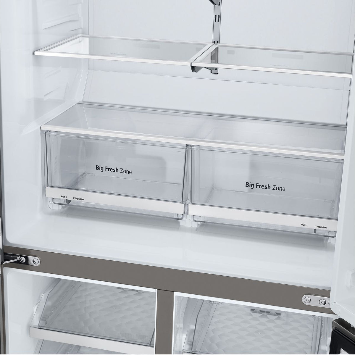 LG NatureFRESH™ GML960PYFE Wifi Connected Plumbed Frost Free American Fridge Freezer - Prime Silver - E Rated