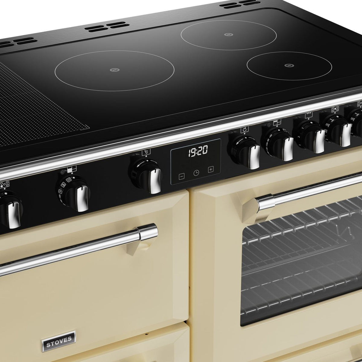 Stoves Richmond Deluxe ST DX RICH D1100Ei RTY CC 100cm Electric Range Cooker with Induction Hob - Cream - A Rated