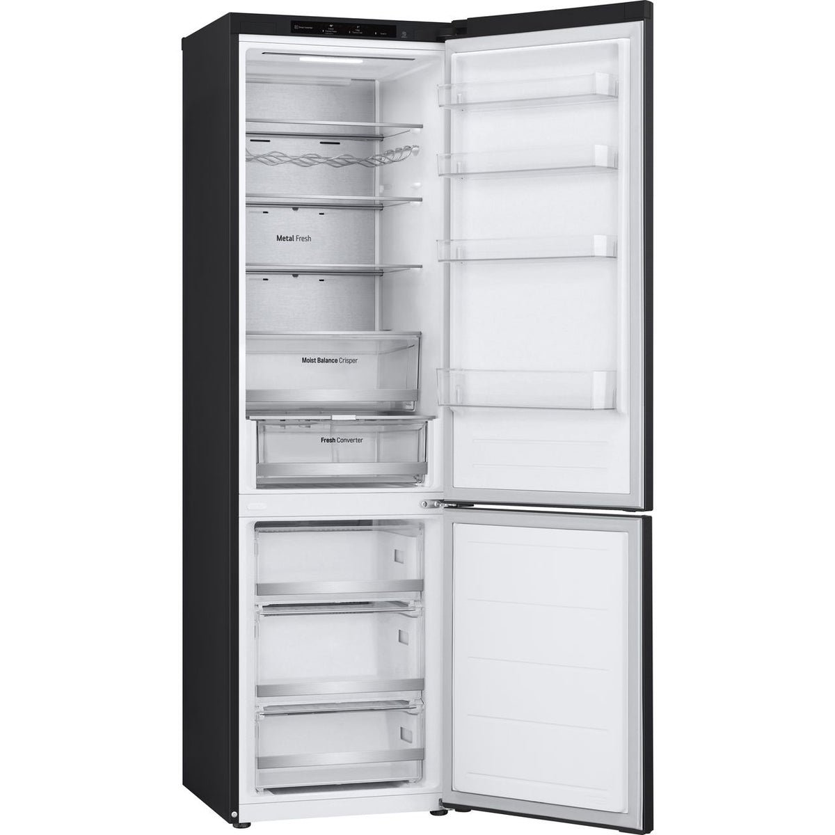 LG NatureFRESH™ GBV5240CEP 70-30 Frost Free Fridge Freezer - Black - C Rated