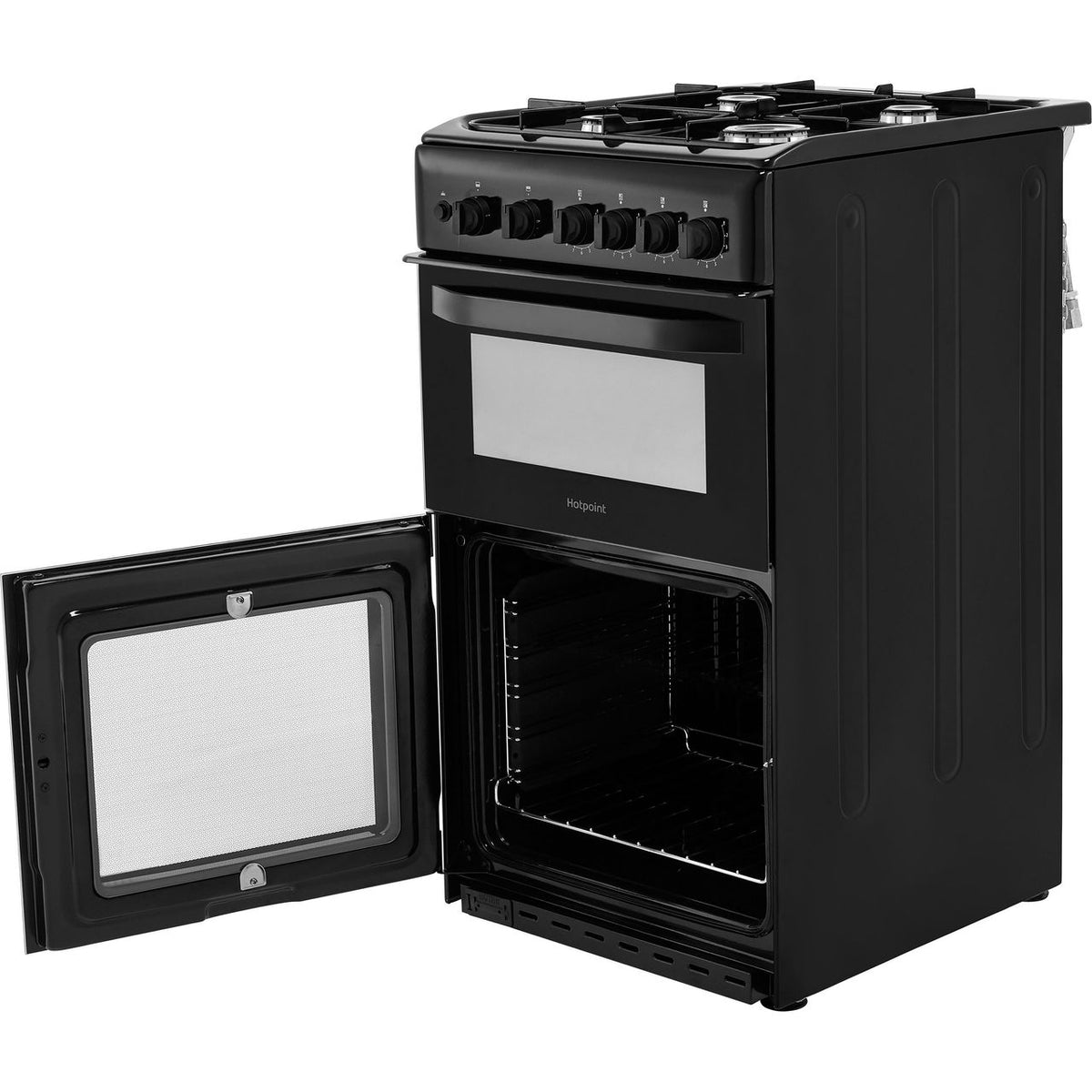 Hotpoint Cloe HD5G00KCB 50cm Gas Cooker with Full Width Gas Grill - Black - A Rated