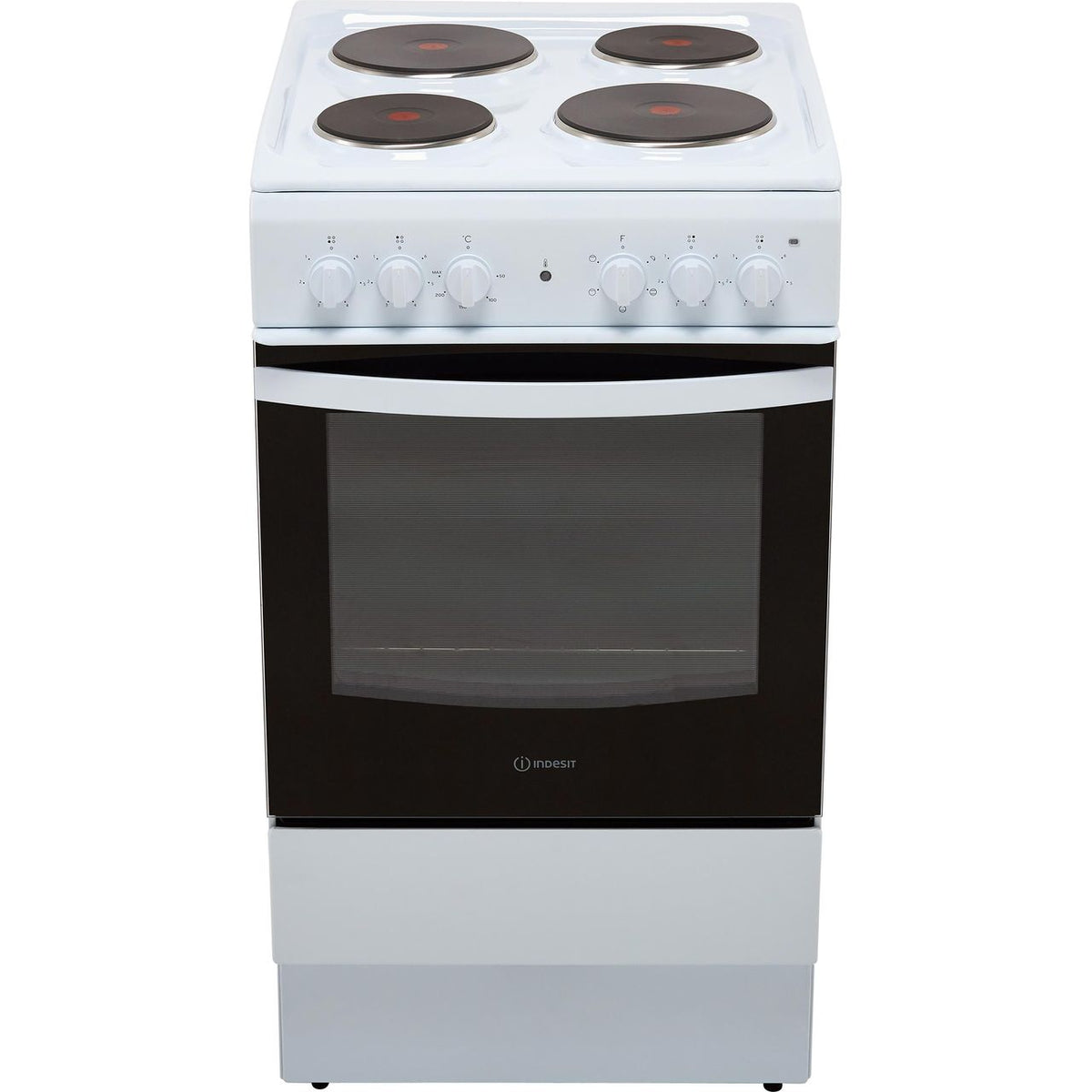 Indesit Cloe IS5E4KHW 50cm Electric Cooker with Solid Plate Hob - White - A Rated