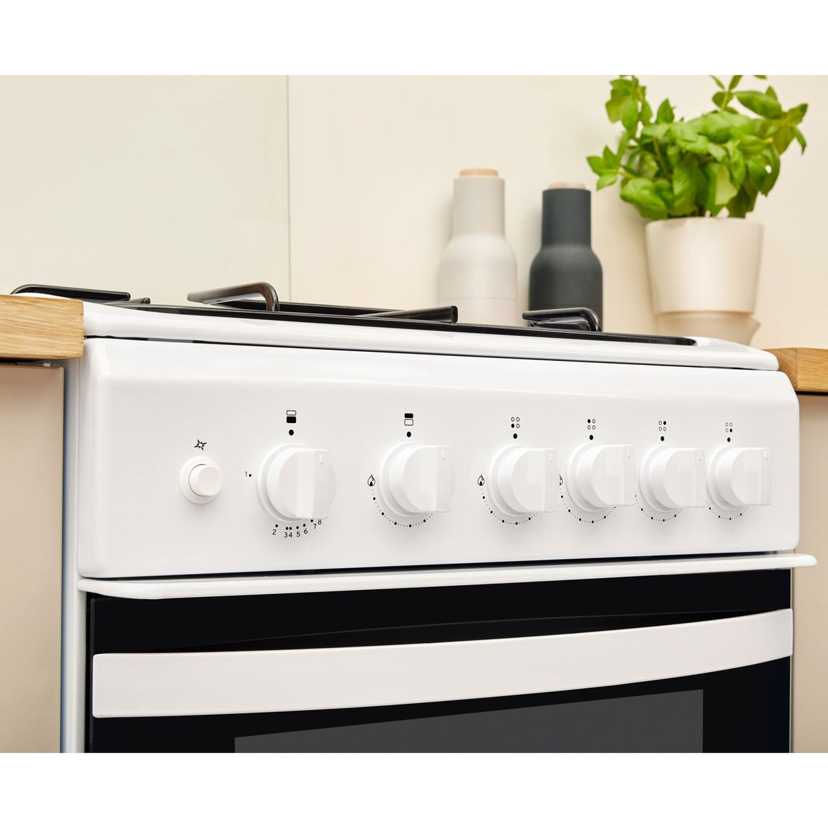 Indesit Cloe ID5G00KMW 50cm Gas Cooker with Full Width Gas Grill - White - A Rated