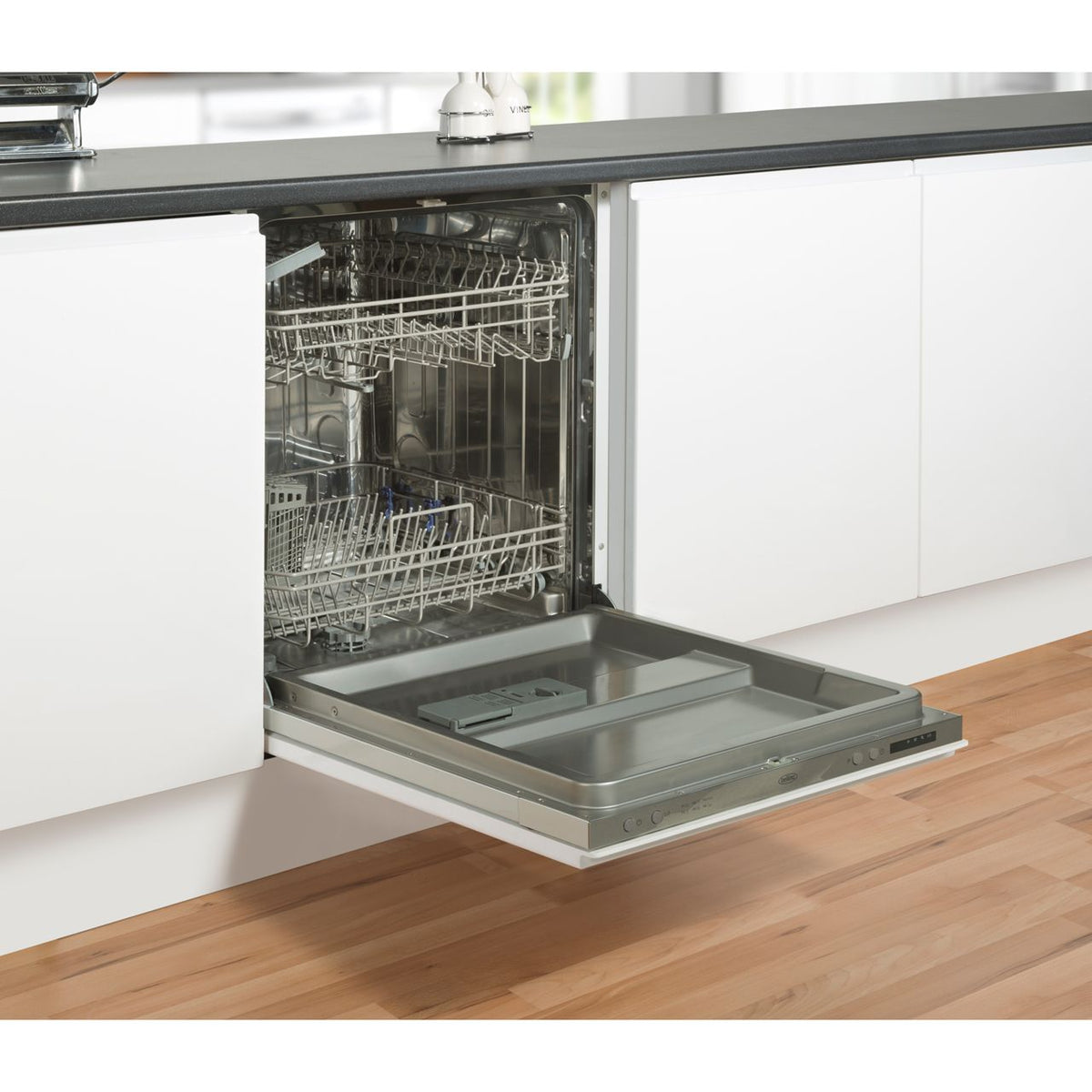 Belling IDW60 Fully Integrated Standard Dishwasher - Stainless Steel Control Panel with Fixed Door Fixing Kit - D Rated