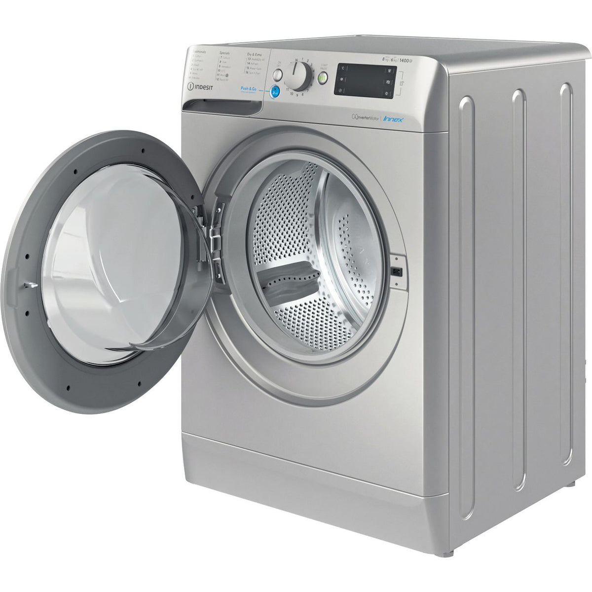 Indesit BDE86436XSUKN 8Kg - 6Kg Washer Dryer with 1400 rpm - Silver - D Rated