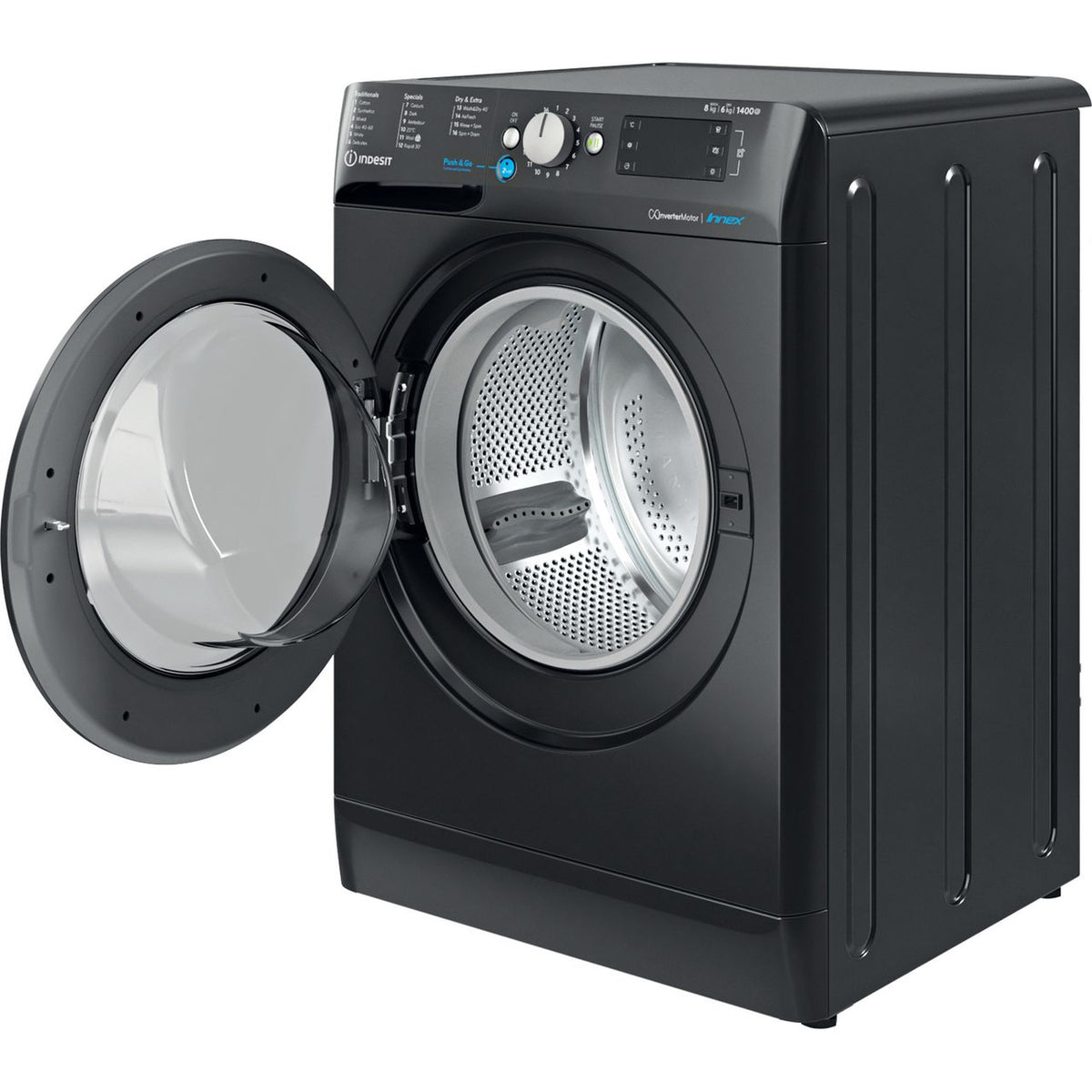 Indesit BDE86436XBUKN 8Kg - 6Kg Washer Dryer with 1400 rpm - Black - D Rated