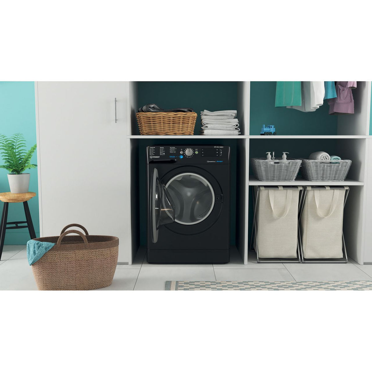 Indesit BDE86436XBUKN 8Kg - 6Kg Washer Dryer with 1400 rpm - Black - D Rated