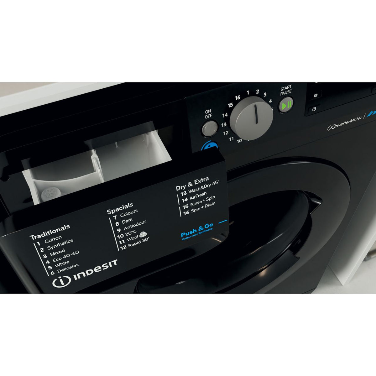 Indesit BDE86436XBUKN 8Kg - 6Kg Washer Dryer with 1400 rpm - Black - D Rated