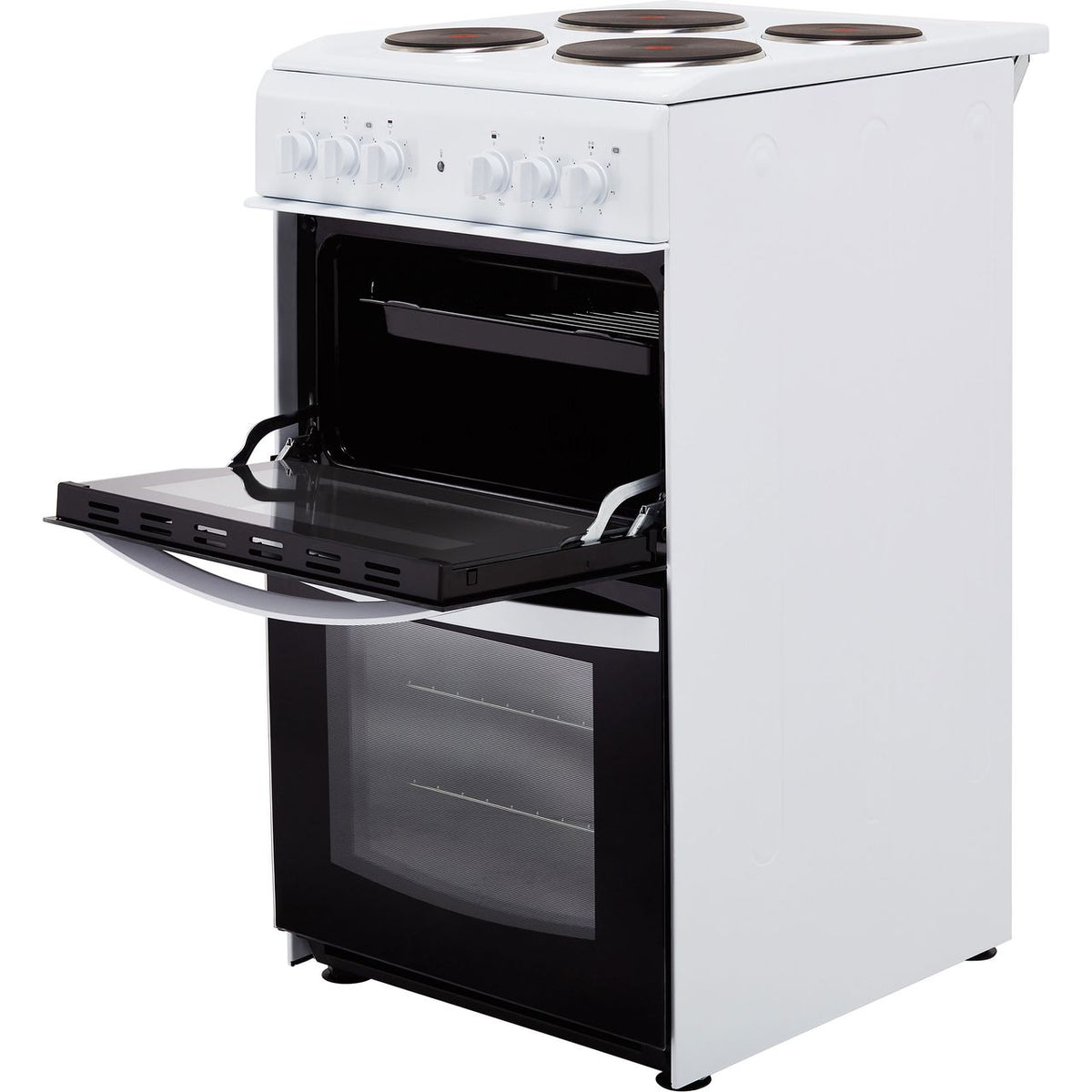 Indesit Cloe ID5E92KMW 50cm Electric Cooker with Solid Plate Hob - White - A Rated