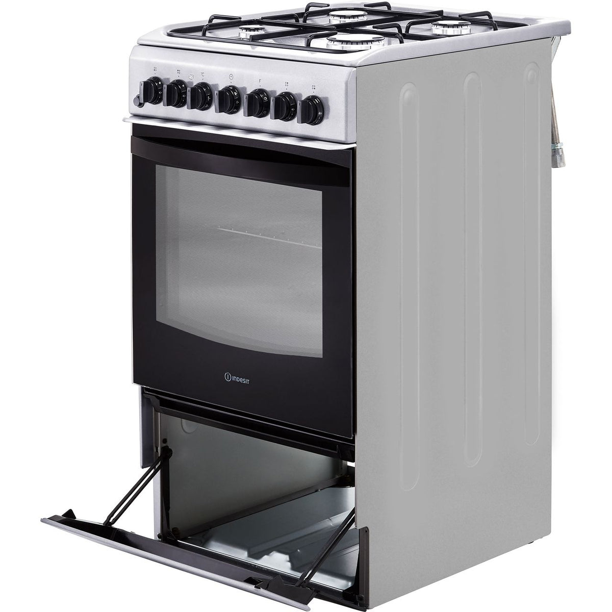 Indesit Cloe IS5G4PHX 50cm Dual Fuel Cooker - Silver - A Rated