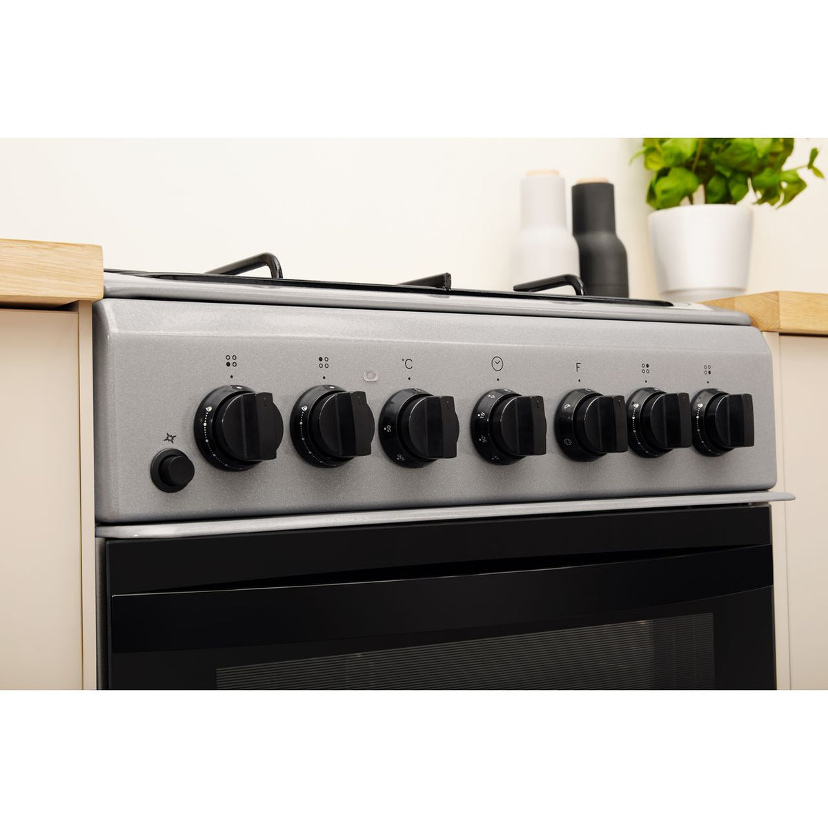 Indesit Cloe IS5G4PHX 50cm Dual Fuel Cooker - Silver - A Rated