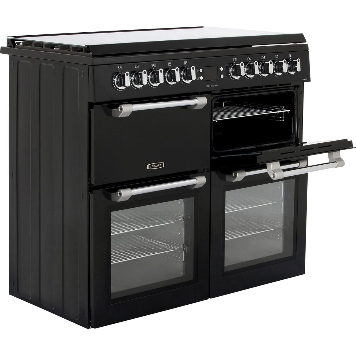 Leisure Chefmaster CC100F521K 100cm Dual Fuel Range Cooker - Black - A-A-A Rated