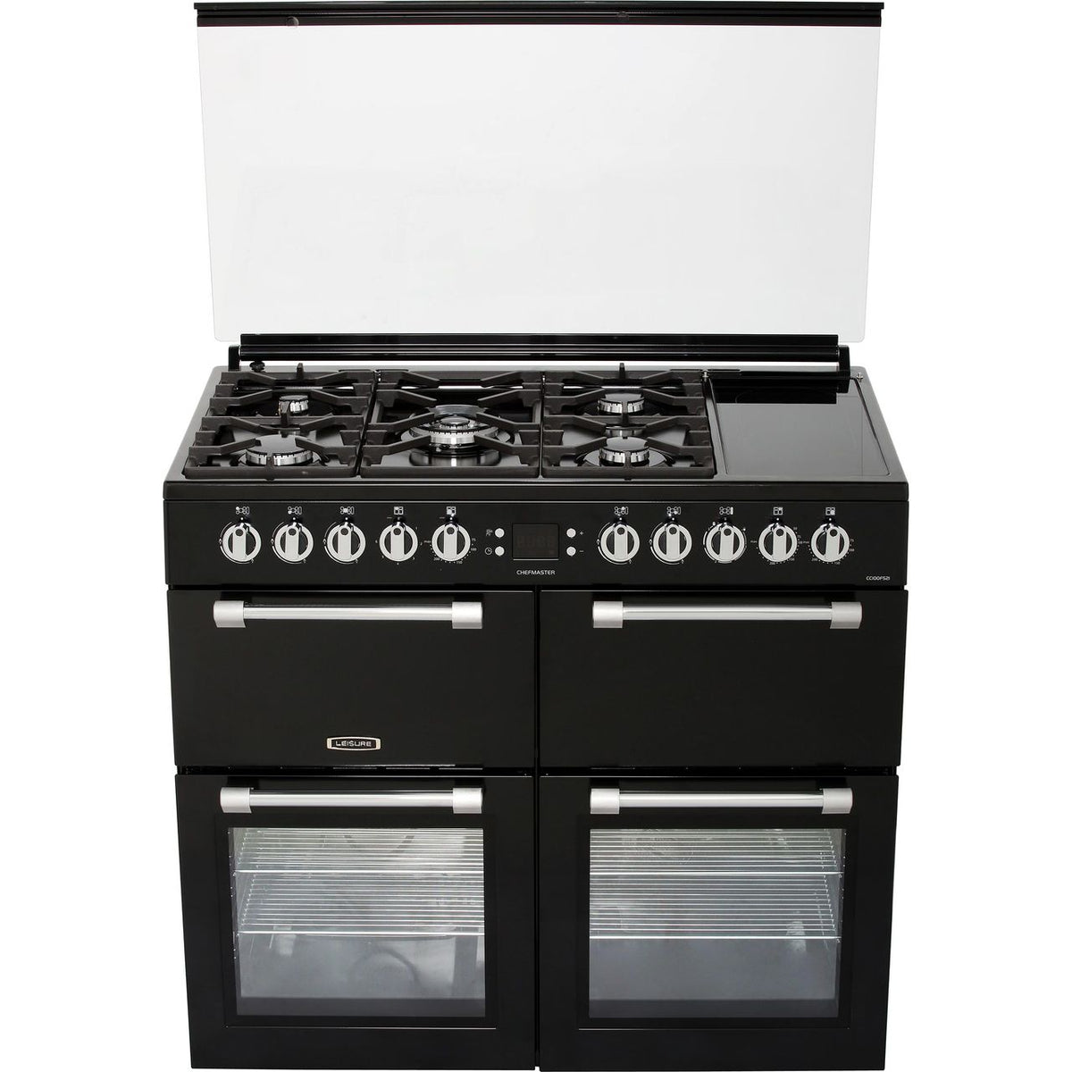 Leisure Chefmaster CC100F521K 100cm Dual Fuel Range Cooker - Black - A-A-A Rated