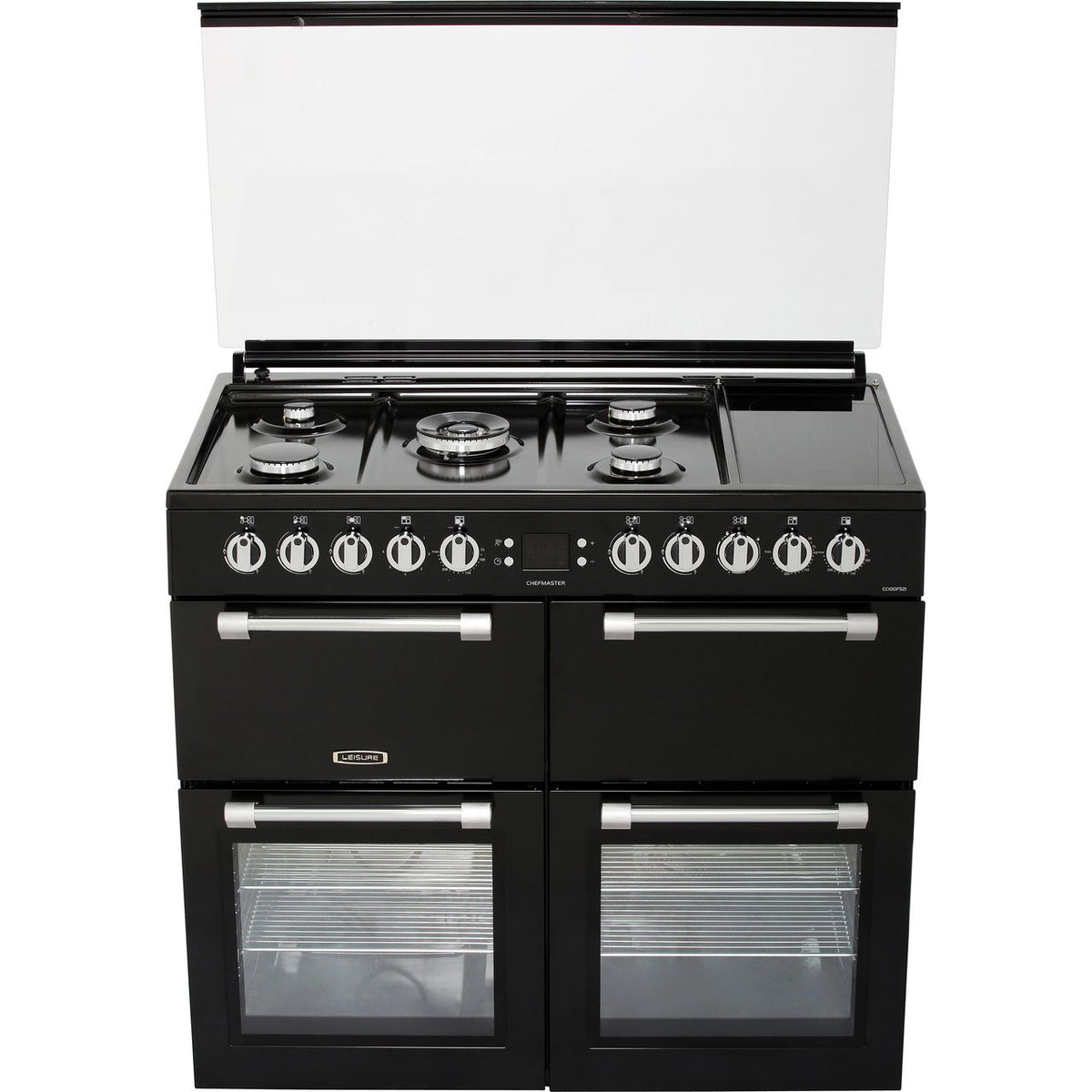 Leisure Chefmaster CC100F521K 100cm Dual Fuel Range Cooker - Black - A-A-A Rated