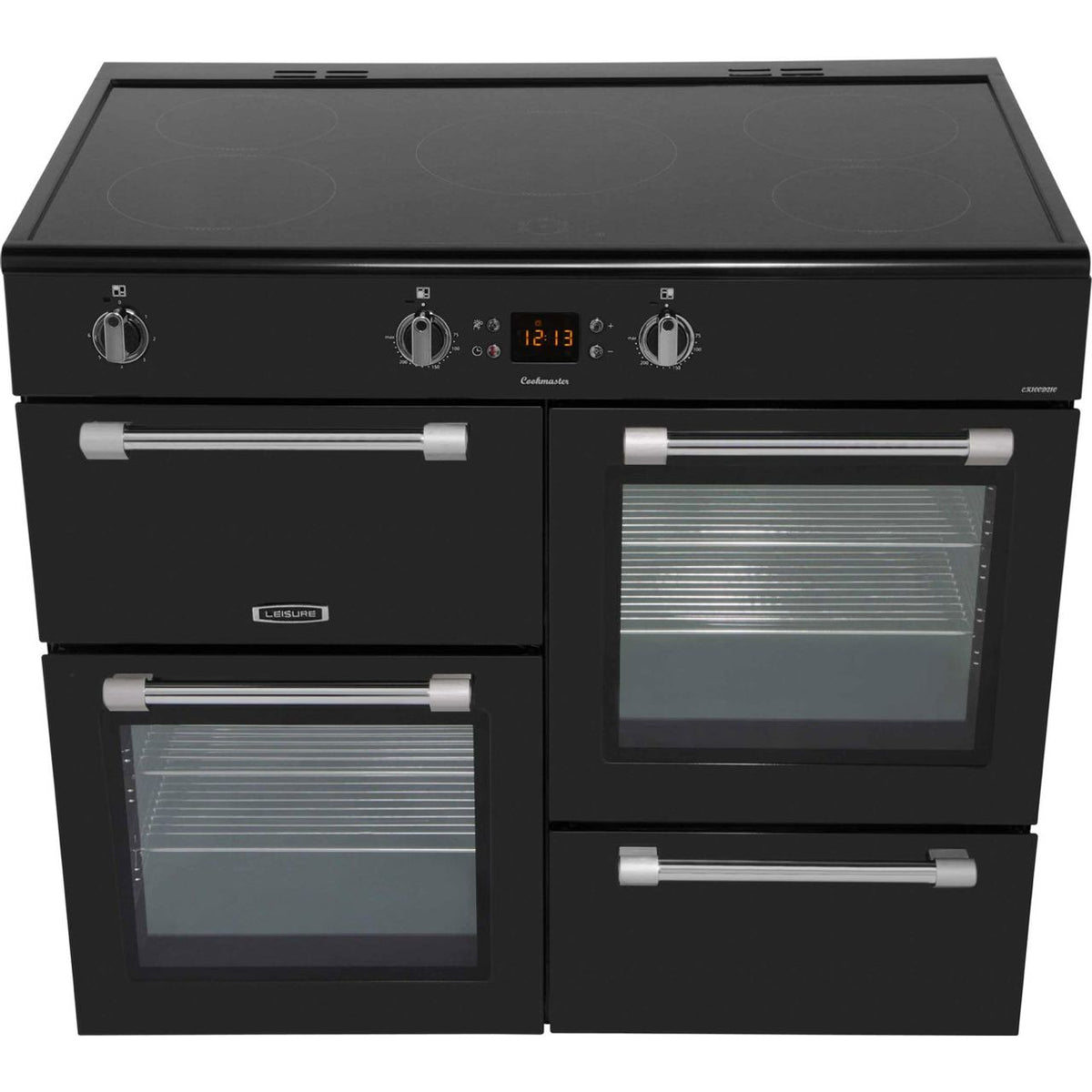 Leisure Cookmaster CK100D210K 100cm Electric Range Cooker with Induction Hob - Black - A-A Rated