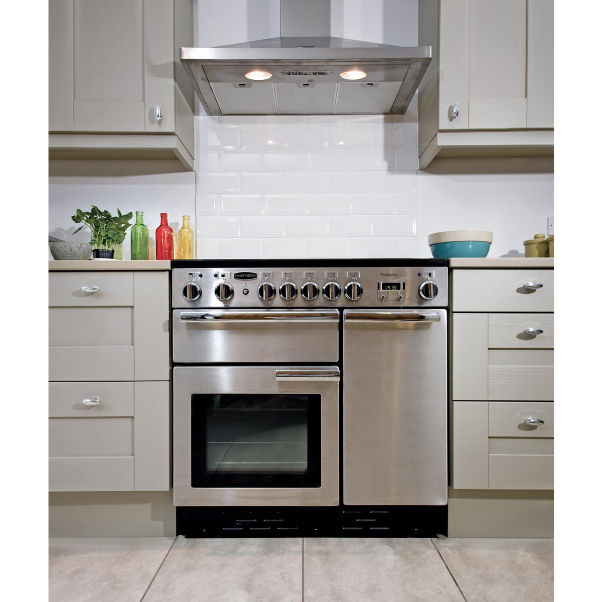 Rangemaster Professional Plus PROP90DFFSS-C 90cm Dual Fuel Range Cooker - Stainless Steel - A-A Rated