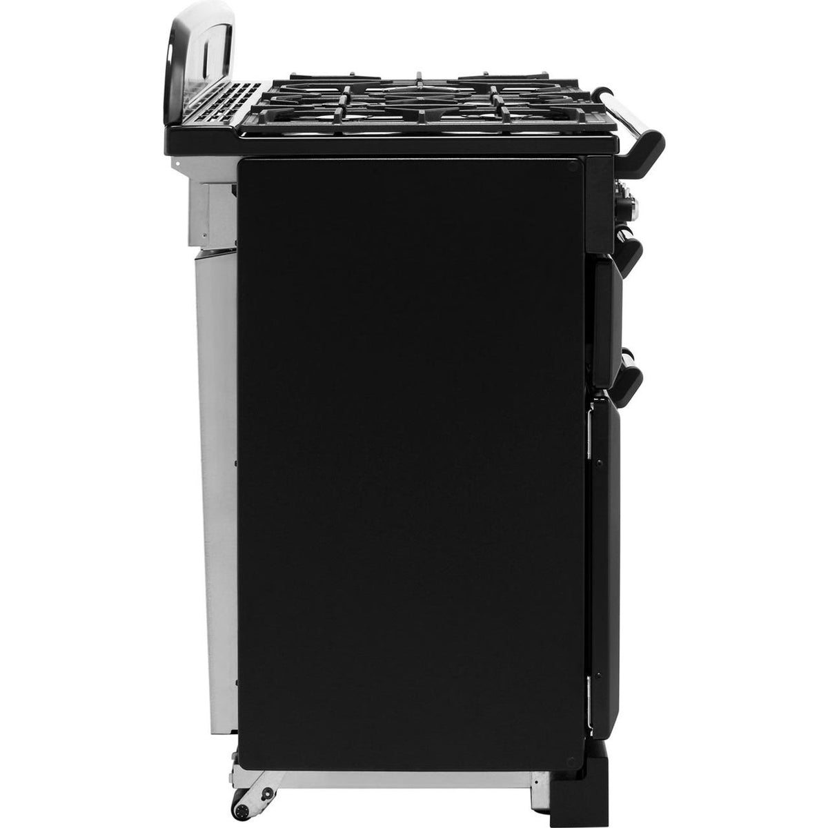 Rangemaster Classic CLA100DFFBL-C 100cm Dual Fuel Range Cooker - Black - Chrome - A-A Rated