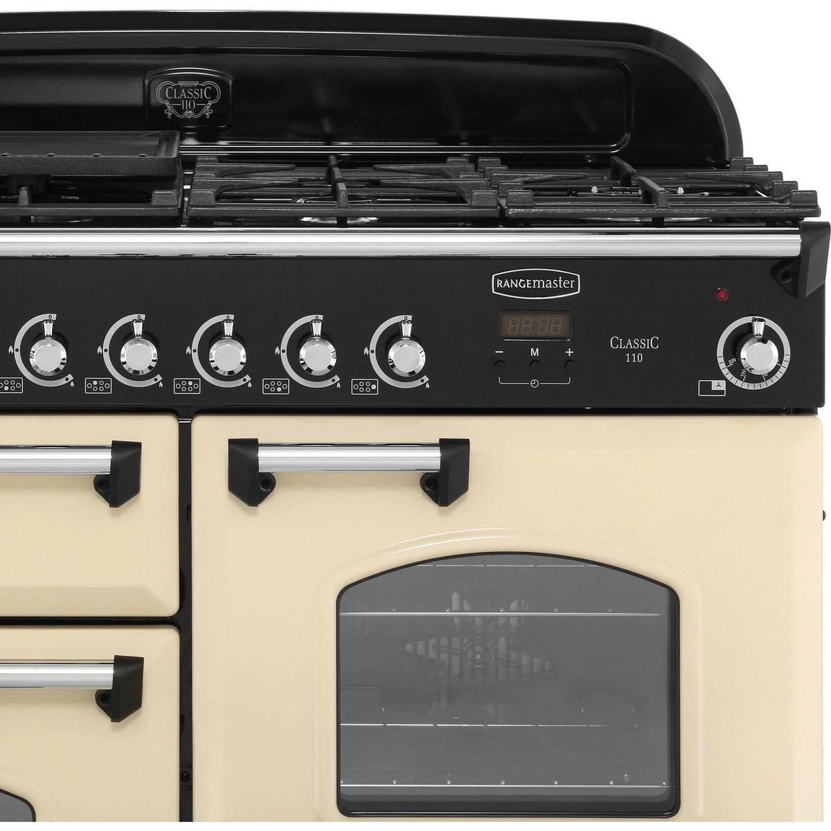 Rangemaster Classic CLA110DFFCR-C 110cm Dual Fuel Range Cooker - Cream - Chrome - A-A Rated