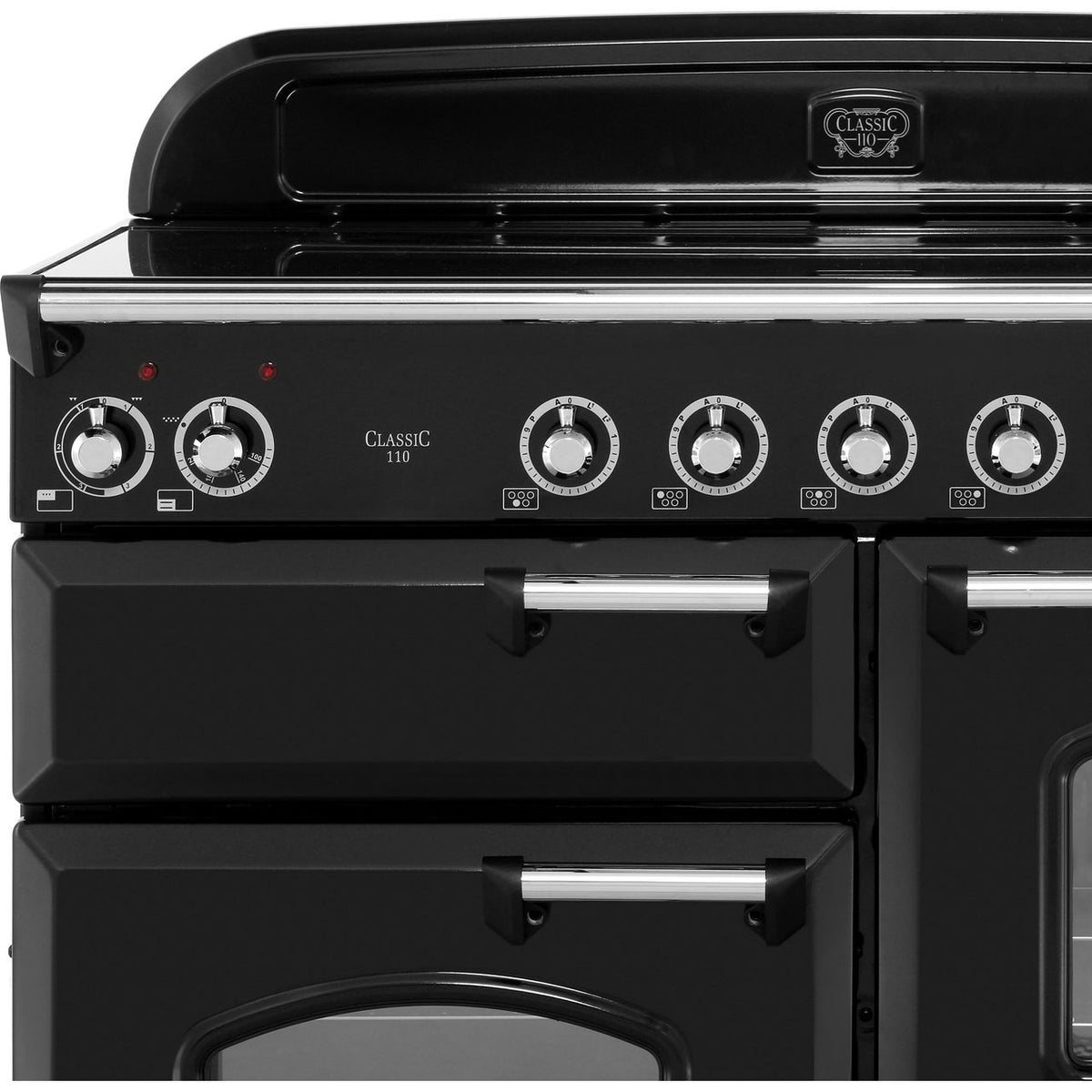 Rangemaster Classic CLA110EIBL-C 110cm Electric Range Cooker with Induction Hob - Black - Chrome - A-A Rated