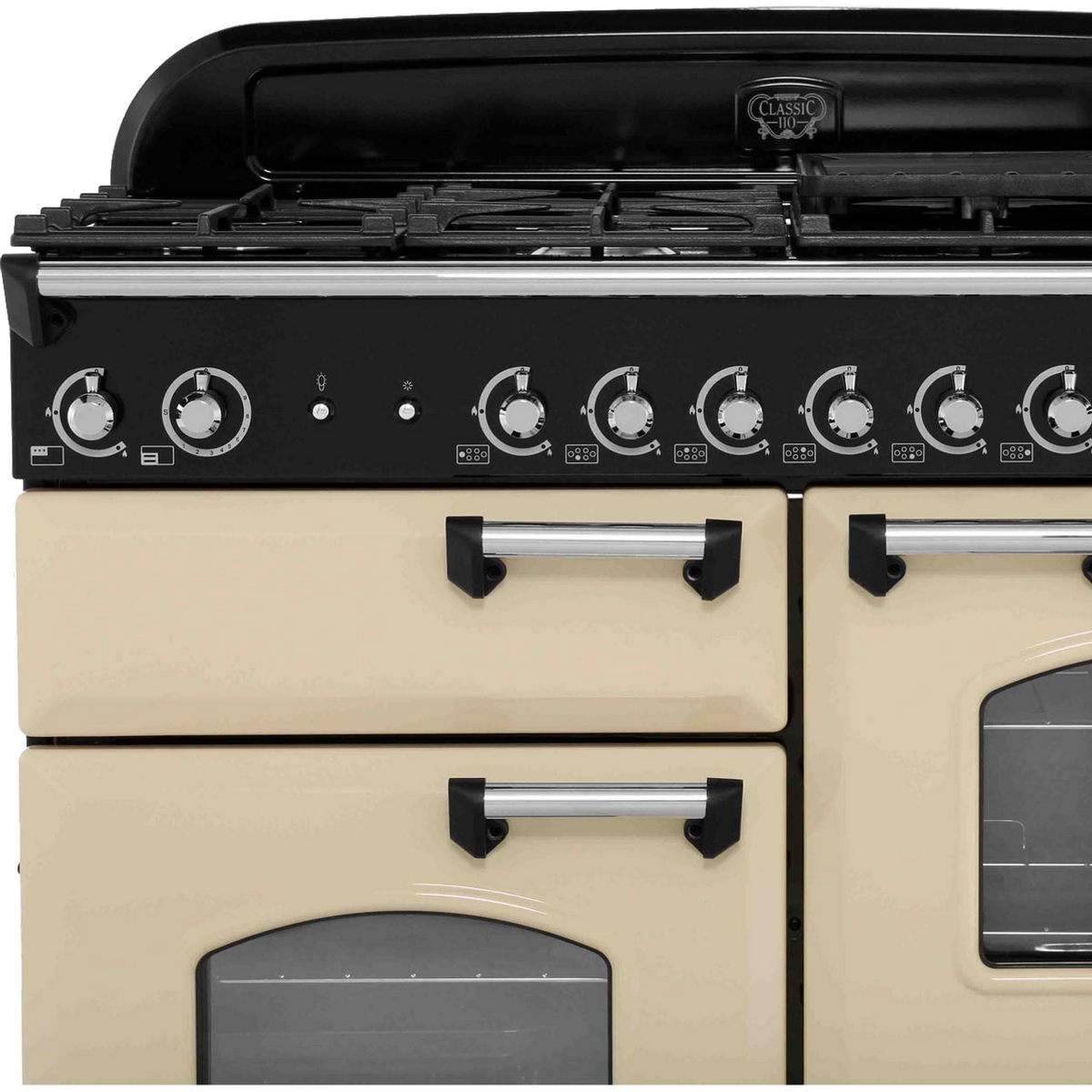 Rangemaster Classic CLA110NGFCR-C 110cm Gas Range Cooker - Cream - Chrome - A+-A+ Rated