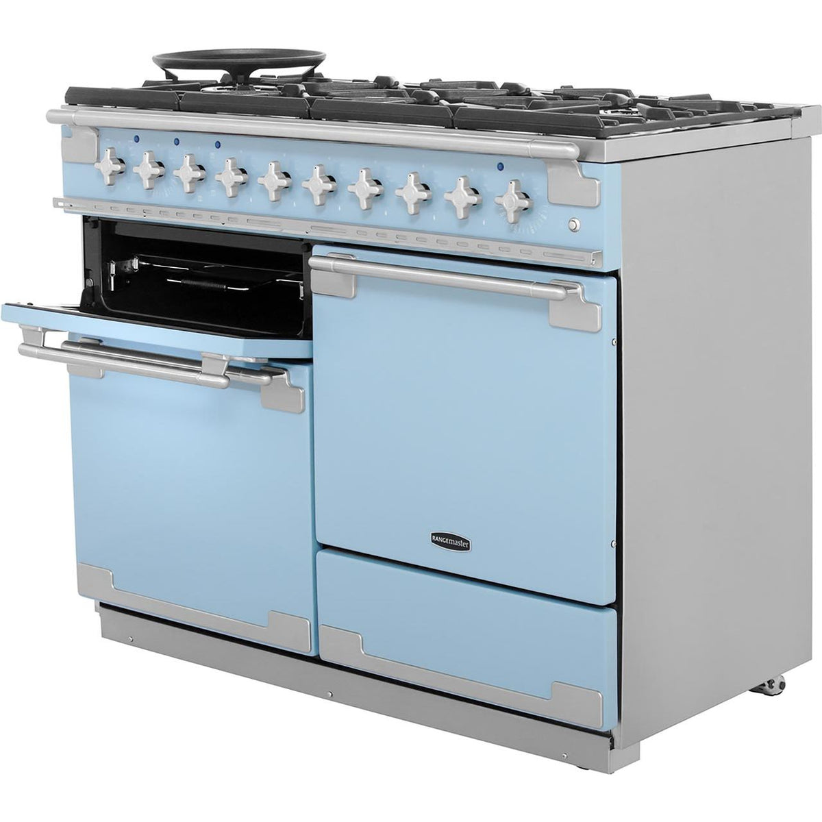 Rangemaster Elise ELS110DFFCA 110cm Dual Fuel Range Cooker - China Blue - A-A Rated