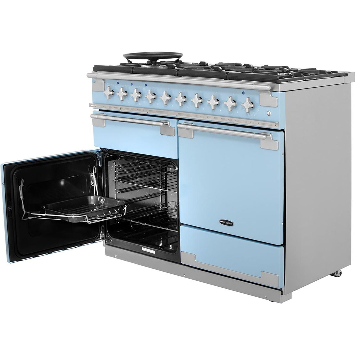 Rangemaster Elise ELS110DFFCA 110cm Dual Fuel Range Cooker - China Blue - A-A Rated