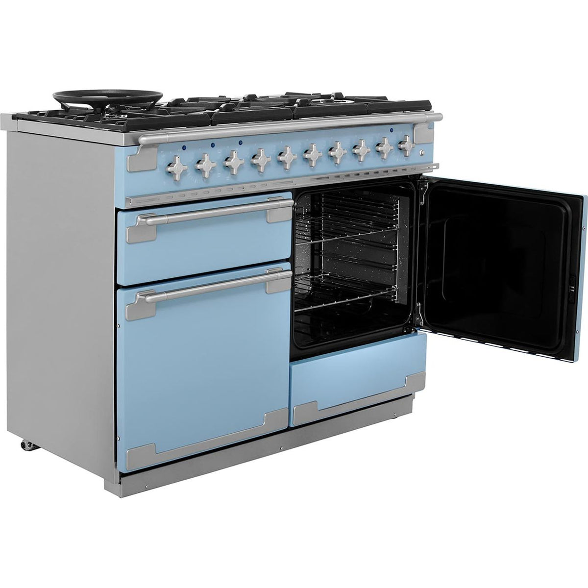 Rangemaster Elise ELS110DFFCA 110cm Dual Fuel Range Cooker - China Blue - A-A Rated