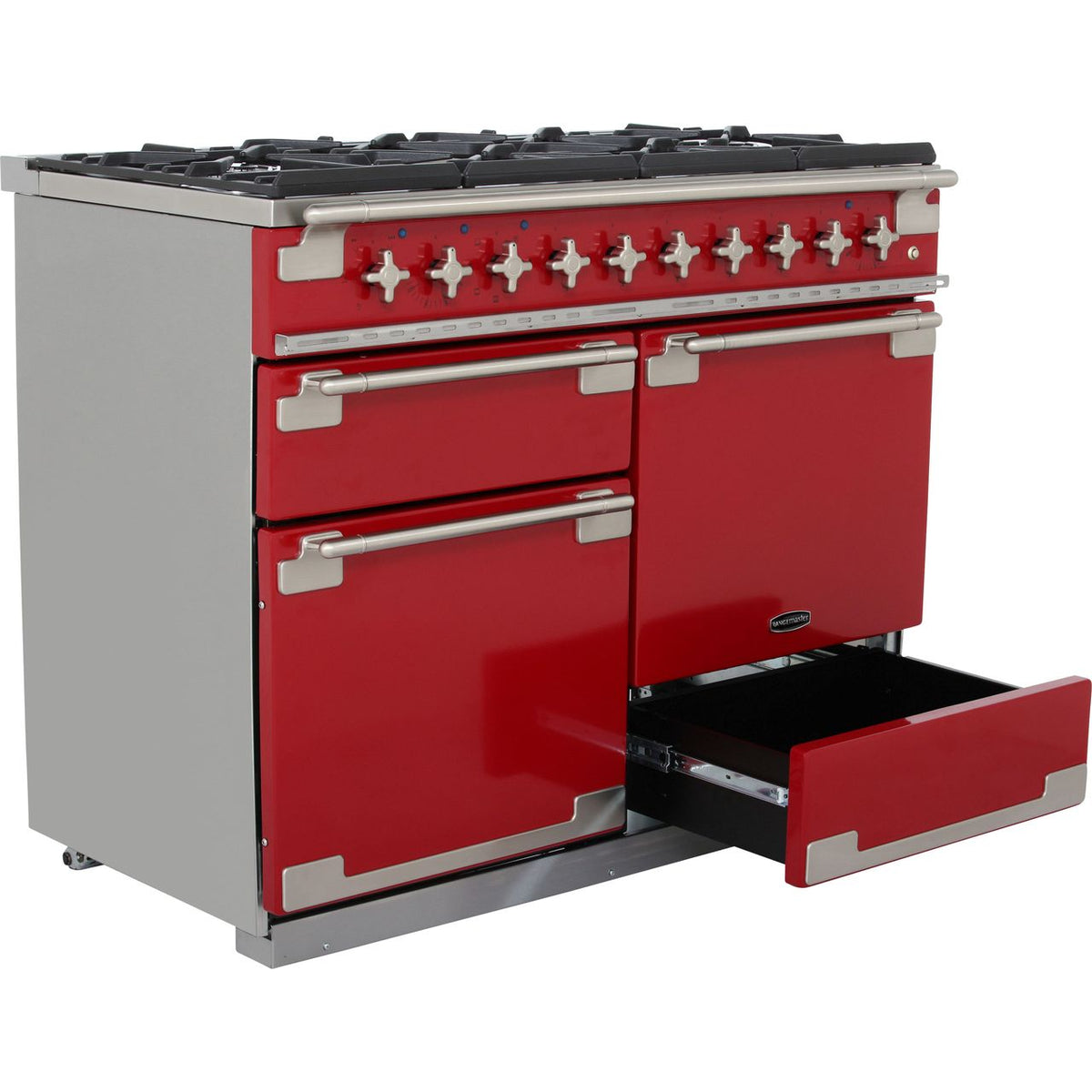 Rangemaster Elise ELS110DFFRD 110cm Dual Fuel Range Cooker - Cherry Red - A-A Rated