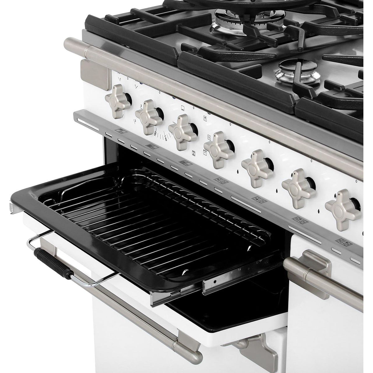 Rangemaster Elise ELS110DFFWH 110cm Dual Fuel Range Cooker - White - A-A Rated