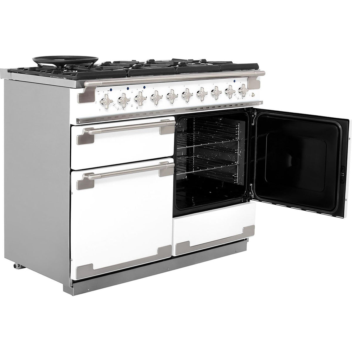 Rangemaster Elise ELS110DFFWH 110cm Dual Fuel Range Cooker - White - A-A Rated