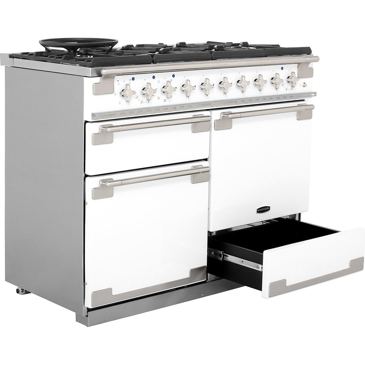 Rangemaster Elise ELS110DFFWH 110cm Dual Fuel Range Cooker - White - A-A Rated