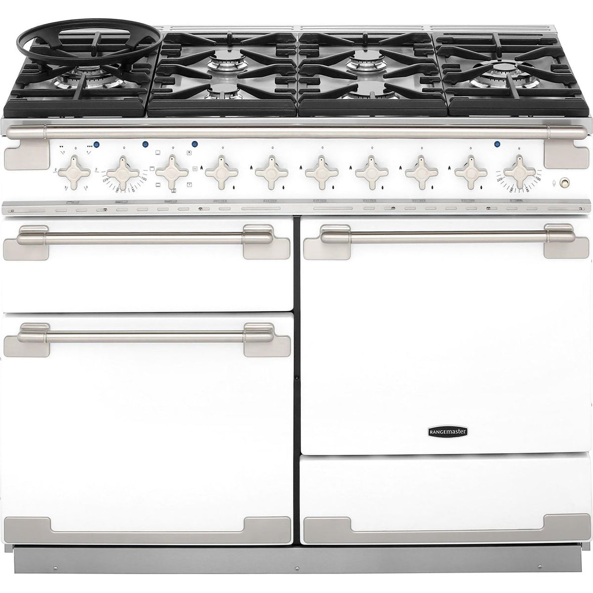 Rangemaster Elise ELS110DFFWH 110cm Dual Fuel Range Cooker - White - A-A Rated