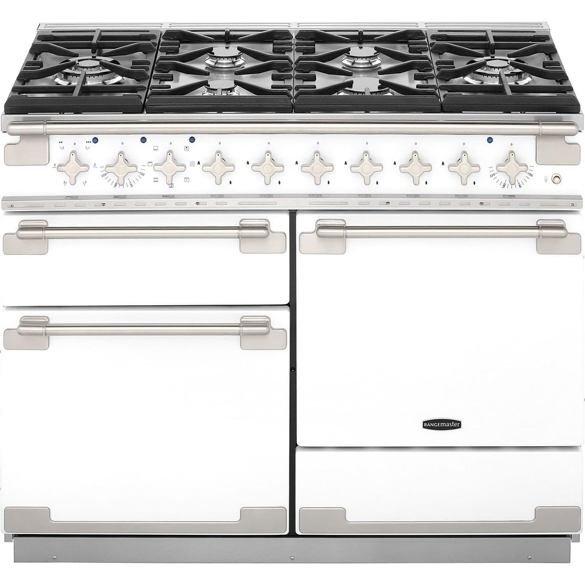 Rangemaster Elise ELS110DFFWH 110cm Dual Fuel Range Cooker - White - A-A Rated