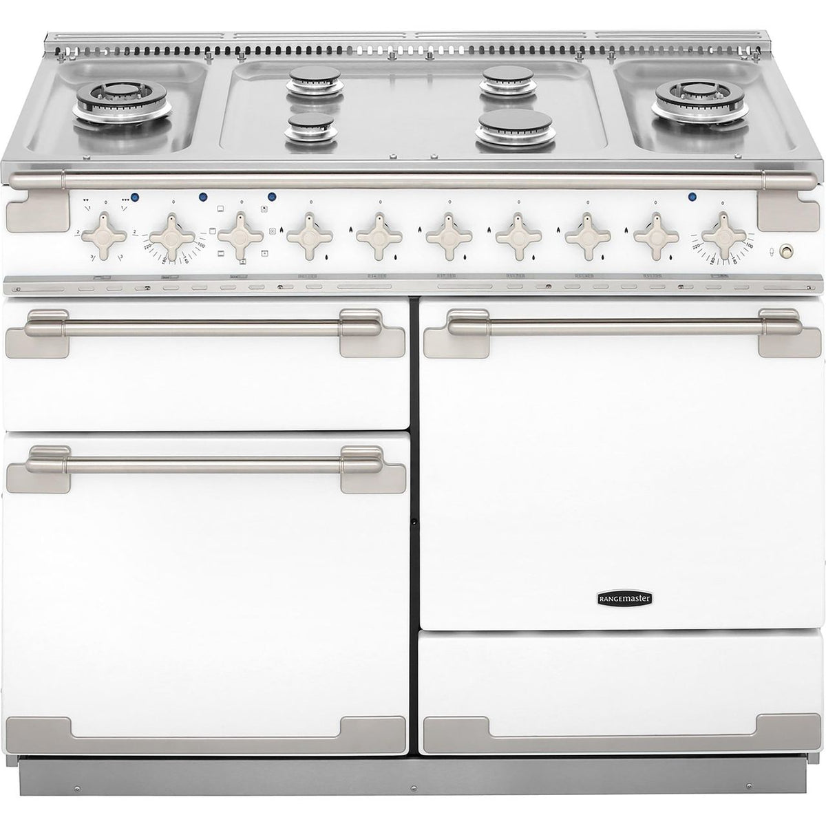 Rangemaster Elise ELS110DFFWH 110cm Dual Fuel Range Cooker - White - A-A Rated