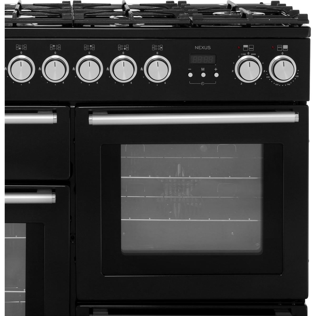 Rangemaster Nexus NEX110DFFBL-C 110cm Dual Fuel Range Cooker - Black - A-A Rated