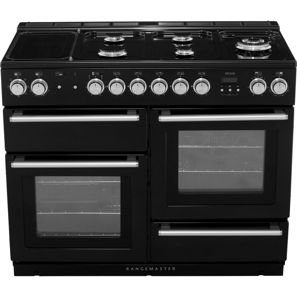 Rangemaster Nexus NEX110DFFBL-C 110cm Dual Fuel Range Cooker - Black - A-A Rated