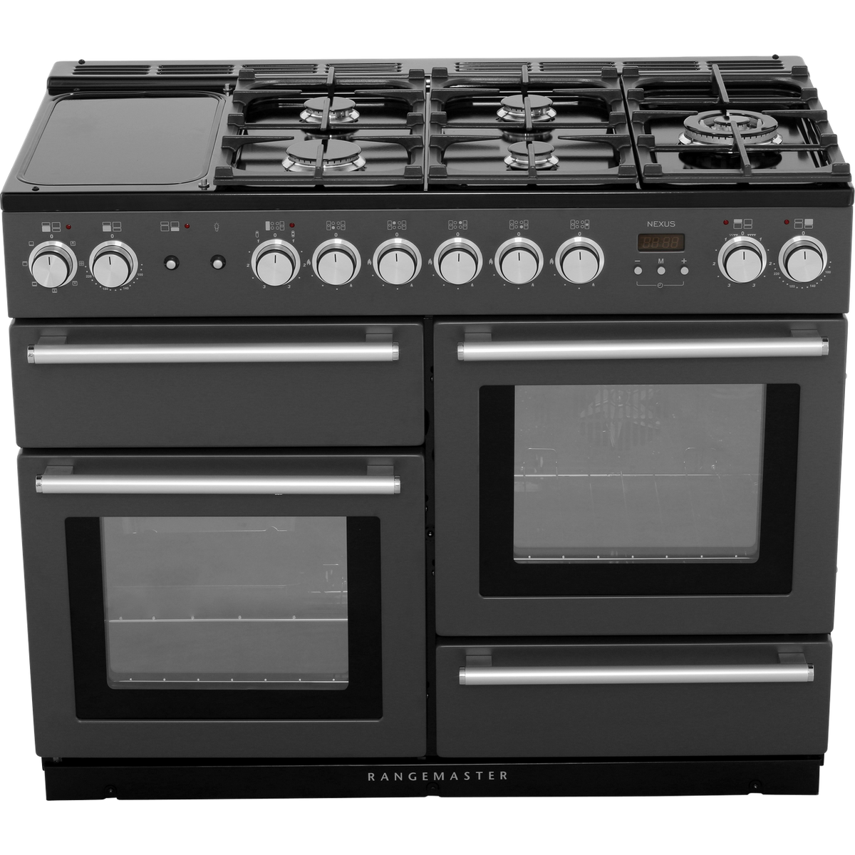 Rangemaster Nexus NEX110DFFSL-C 110cm Dual Fuel Range Cooker - Slate - A-A Rated