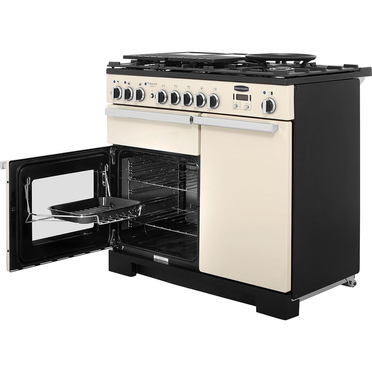 Rangemaster Professional Deluxe PDL100DFFCR-C 100cm Dual Fuel Range Cooker - Cream - A-A Rated